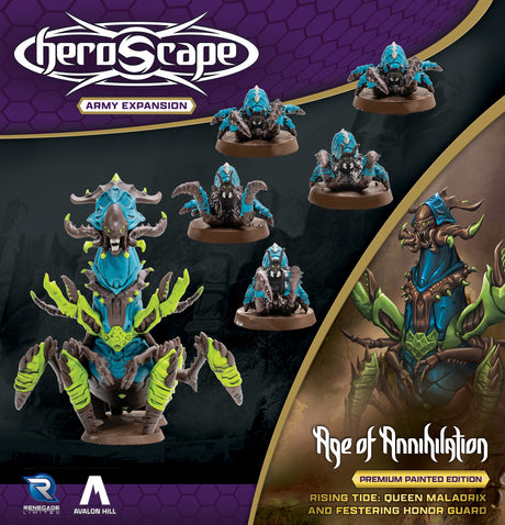 Heroscape: Rising Tide – Queen Maladrix and Festering Honor Guard Army Expansion (Premium Painted Edition)